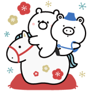 LINE無料スタンプ「ガーリーくまさん×くまぶー クラブツーリズムの