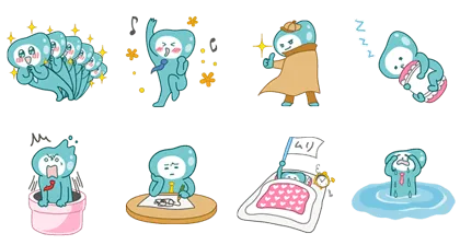 LINE無料スタンプ | THE酵素ボーイズ スタンプ内容 8個