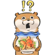 LINE無料スタンプ | BIG！可愛い嘘のカワウソ×アサヒビール