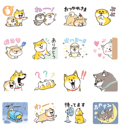 LINE無料スタンプ | しばんばん×エレビット スタンプ内容 16個