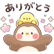 LINE無料スタンプ | もふピヨ×フク子さん＆こふく