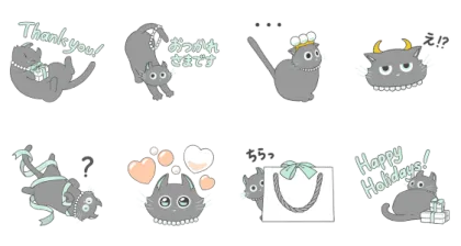 LINE無料スタンプ | TASAKI ホリデー スタンプ スタンプ内容 8個