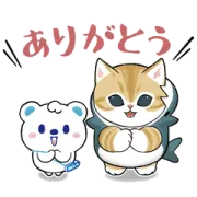 LINE無料スタンプ | うえたん×サメにゃん コラボスタンプ