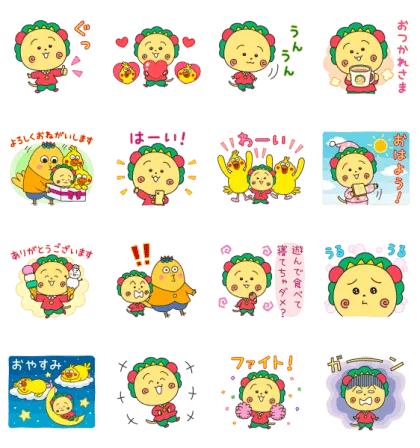 LINE無料スタンプ | dポイント×コジコジたちのうごく劇場 スタンプ内容 16個