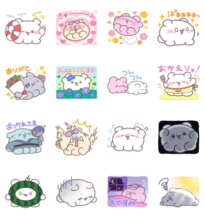 LINE無料スタンプ | らぶいーず × LINE NEWS スタンプ内容 16個