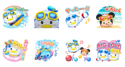 LINE無料スタンプ | ツムツム・ファンフェスタ 2025 スタンプ内容 8個