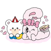 [無料LINEスタンプ] エスターバニー×クマホン