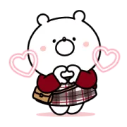 [無料LINEスタンプ] ガーリーくまさん with H＆M