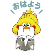 サメにゃんとポインコの秋冬スタンプ♪の画像