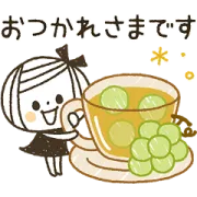 [無料LINEスタンプ] 【敬語】ゆるボブGIRL♡秋のやさしい気遣い                                            大人気ゆるボブGIRLとコラボ！リスやハリネズミも一緒♡秋の日