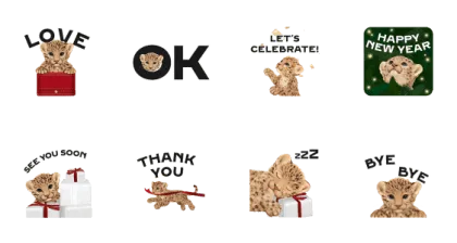 LINE無料スタンプ | カルティエ ホリデースタンプ スタンプ内容 8個